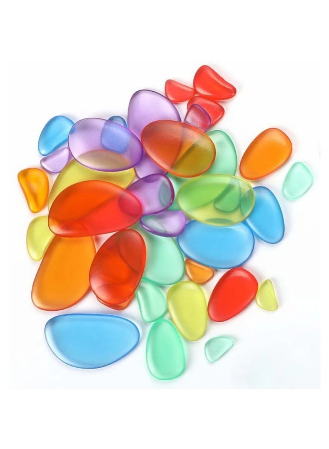 طقم التراص الحسي بألوان قوس قزح من سنوزل مارت 60 قطعة - مجموعة تعليمية مبكرة شاملة مع أحجار وأكواب ومشاك وأهرامات للأطفال الصغار - Image 4